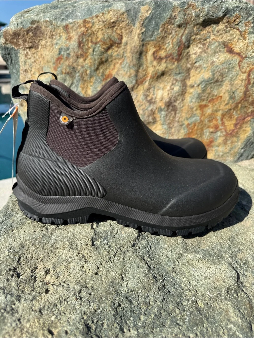 Bogs Men's Dark Brown Low-Cut Waterproof Rain & Snow Boots